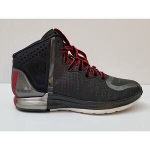 Adidas D Derrick Rose Men Basketball Shoes Black Red 7.5 Lace Up Geofit Sneaker